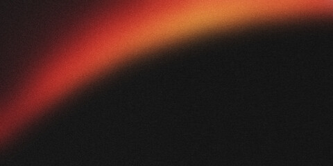 Abstract orange grainy gradient background. Noise texture. Background design. Black. semicircle. Colorful background for design. Banner, poster. Color combination.