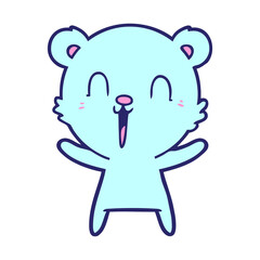 bear cartoon chraracter in bright neon color