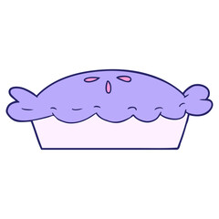 cartoon pie in bright neon color