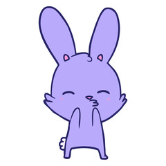 curious bunny cartoon in bright neon color