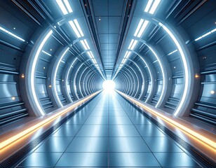 Obraz premium Futuristic tunnel corridor