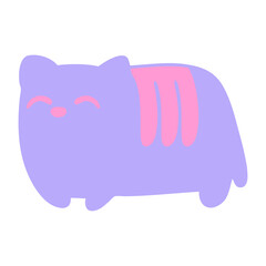 loaf cat in bright neon color