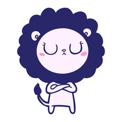 cartoon lion in bright neon color