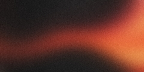 Abstract orange grainy gradient background. Noise texture. Background design. Black. wavy line. Banner, poster. Color combination.