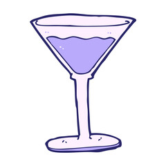 cartoon cocktail in bright neon color
