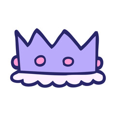 cartoon doodle royal crown in bright neon color