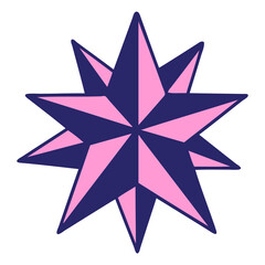 Obraz premium iconic tattoo style image of a star in bright neon color