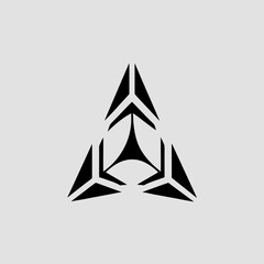 Fototapeta premium Futuristic Geometric Rocket Logo | Minimalist Space Icon | Sharp Angles Vector Design