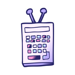 cartoon scientific instrument in bright neon color