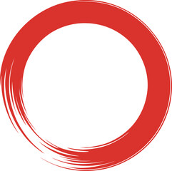 Abstract Red Circle Brush Stroke Vector EPS 10 Graphic Design Element