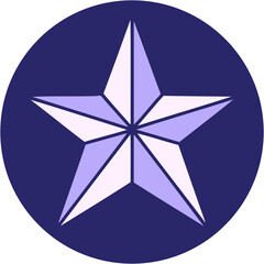 trad tattoo star graphic in bright neon color