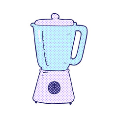 freehand drawn cartoon blender in bright neon color