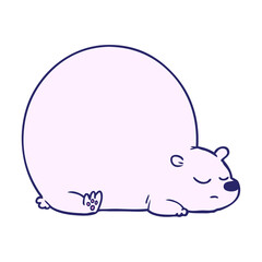 polar bear cartoon in bright neon color