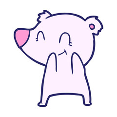 polar bear cartoon in bright neon color