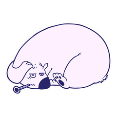 ill polar bear cartoon in bright neon color