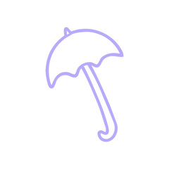 cartoon umbrella icon in bright neon color