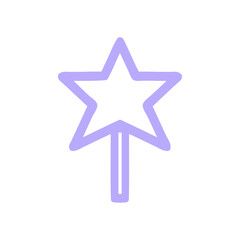 magic wand symbol icon in bright neon color