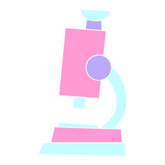 flat symbol of a science microscope icon in bright neon color