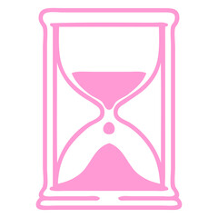 line doodle of an hourglass running sand  icon in bright neon color