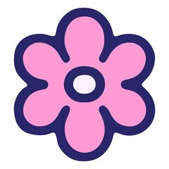 simple flower design in bright neon color