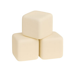 3d sugar cubes icon isolated on transparent background. Sweetener or dessert ingredient concept