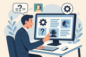 Self service portal for online customer support and assistance. User with helpdesk software, knowledge base and FAQ. Automated reporting, resource management and data analysis.