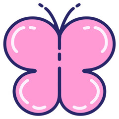 simple cute butterfly in bright neon color