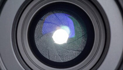 Close-up camera lens interior