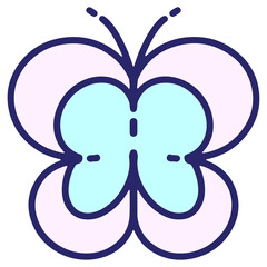 simple cute butterfly in bright neon color