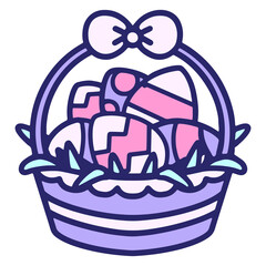 easter basket in bright neon color