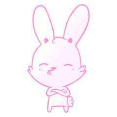 curious bunny cartoon in bright neon color