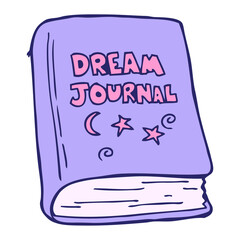 cartoon dream journal in bright neon color