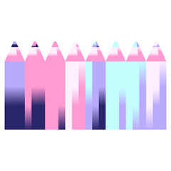 color pencils graphic vector illustration icon in bright neon color