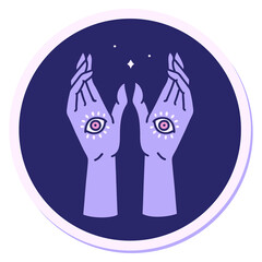 palm reading sign in bright neon color