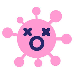 gasping dead virus in bright neon color