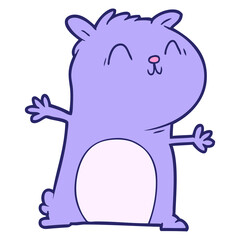 cartoon gerbil in bright neon color