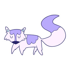 cartoon fox in bright neon color