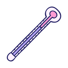 hand drawn quirky cartoon thermometer in bright neon color