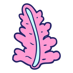 cartoon leaf in bright neon color