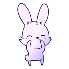 curious bunny cartoon in bright neon color