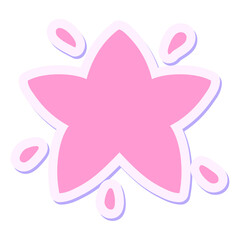 shining cartoon star sticker in bright neon color