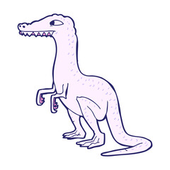 cartoon dinosaur in bright neon color