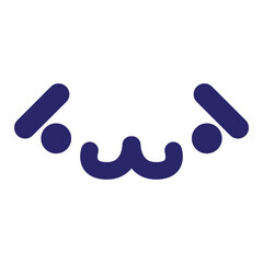 cute shy animal face icon in bright neon color