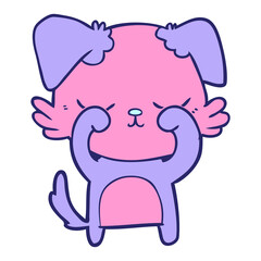 Obraz premium cute cartoon dog in bright neon color