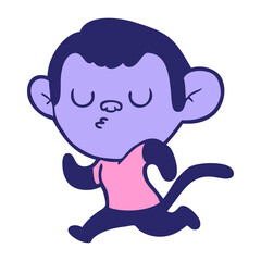 cartoon monkey in bright neon color