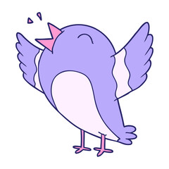 cartoon bird in bright neon color