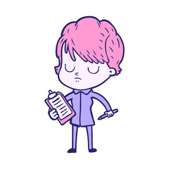 cartoon woman in bright neon color