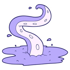 cartoon tentacle in bright neon color