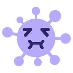 tired virus in bright neon color