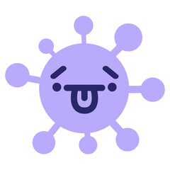 confused lost virus in bright neon color